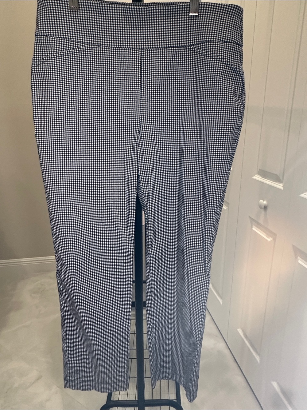 Charter Club Navy and White Gingham Dress Pants